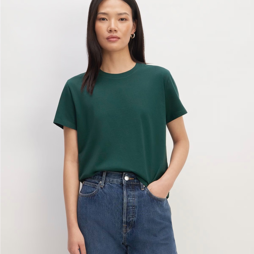 Everlane Organic Cotton Box-Cut Tee XS sea green